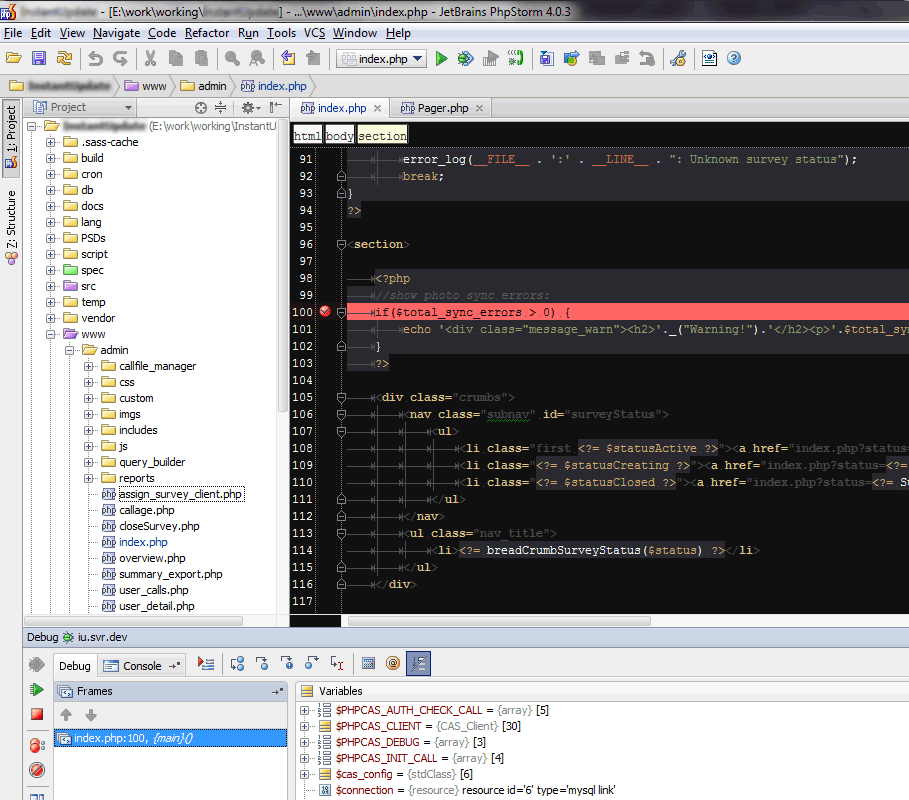 phpstorm debugging